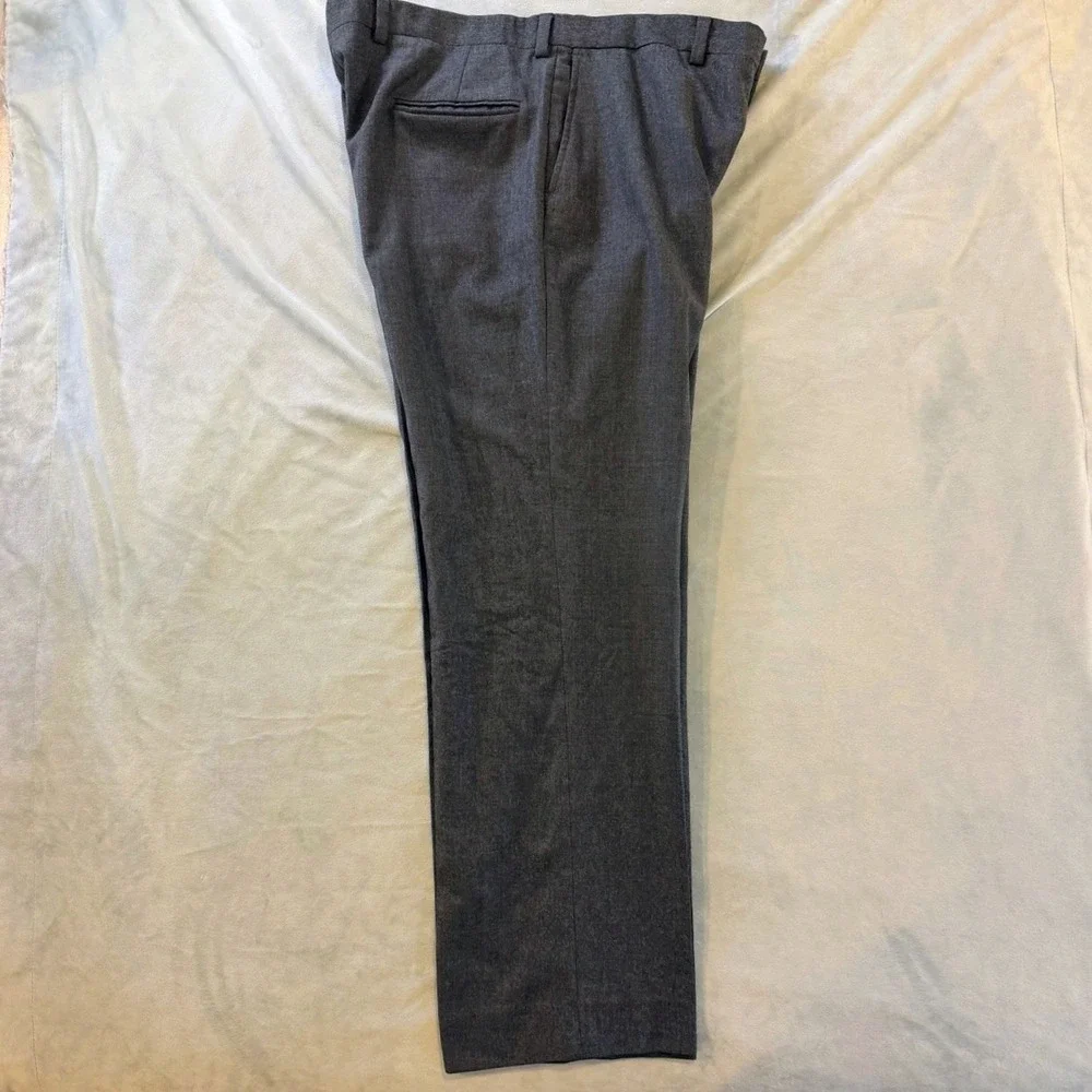 Pendleton Wool Dress Pants Mens 36x30 Gray Flat Front Pure Virgin Wool Made USA